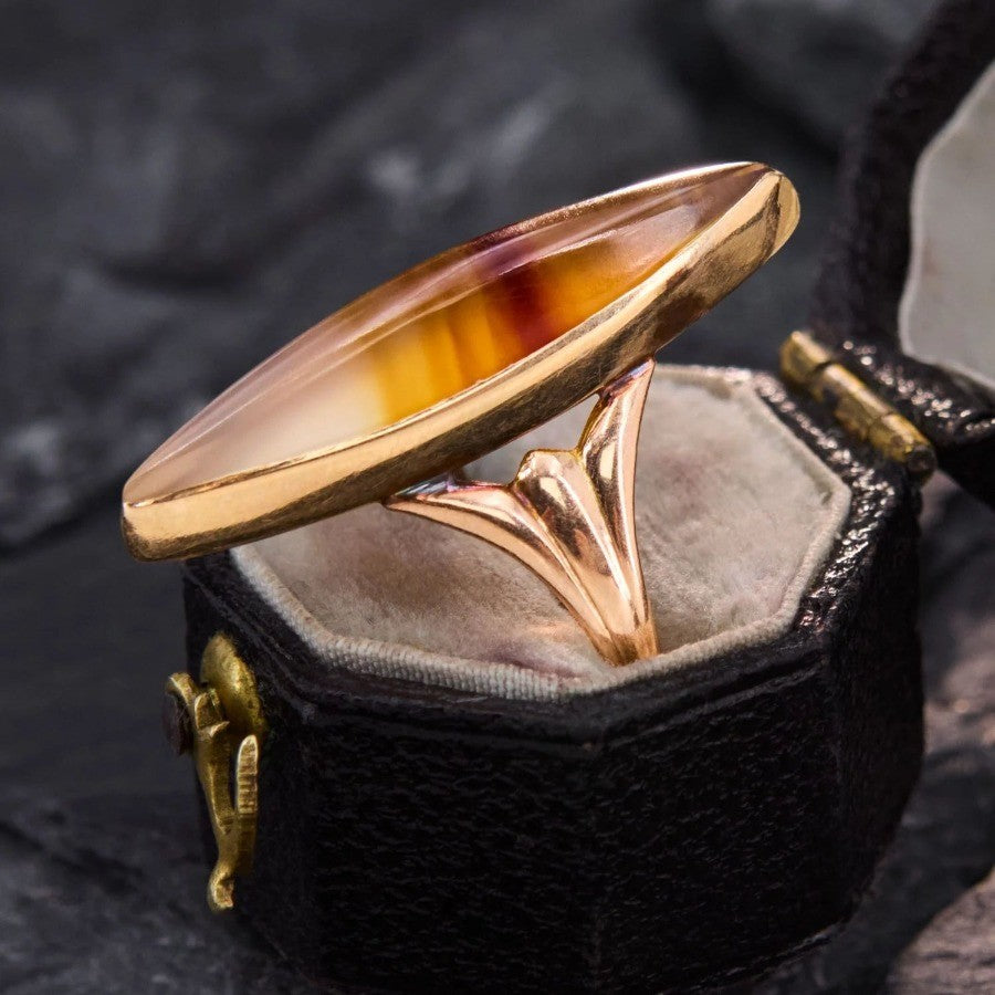Vintage Amber Marquise Ring