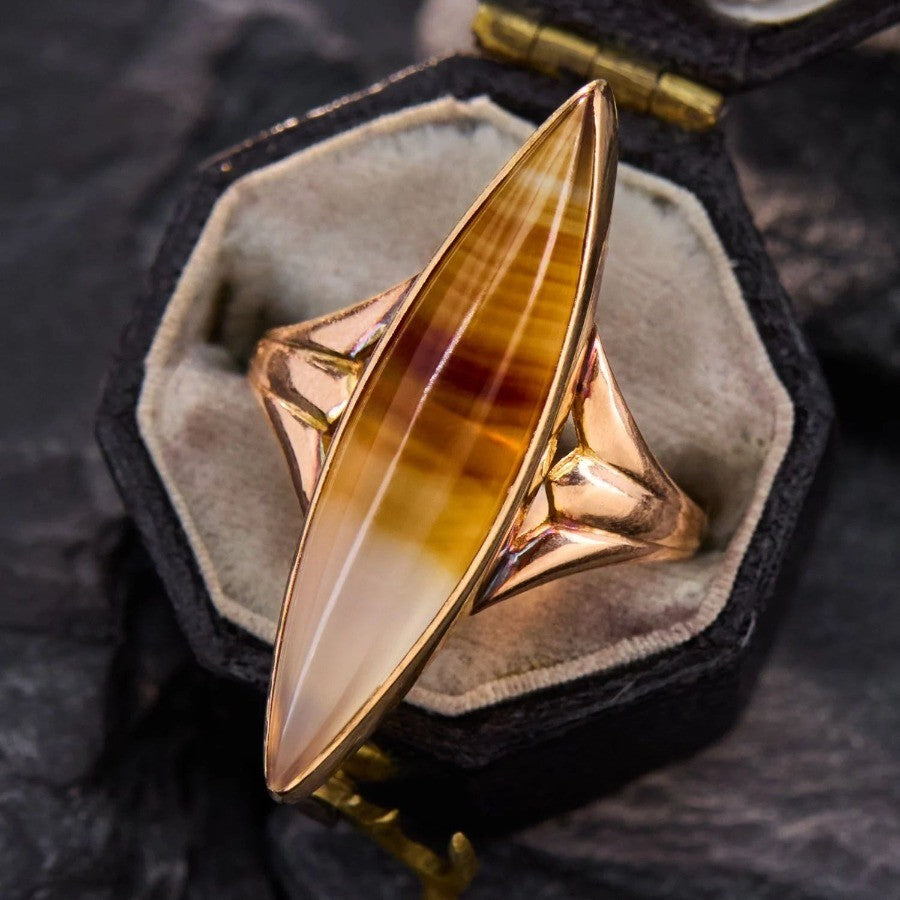 Vintage Amber Marquise Ring