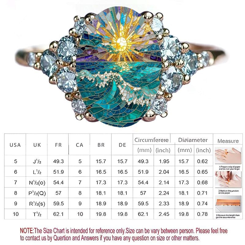 18k Vintage Sun And Sea Ring
