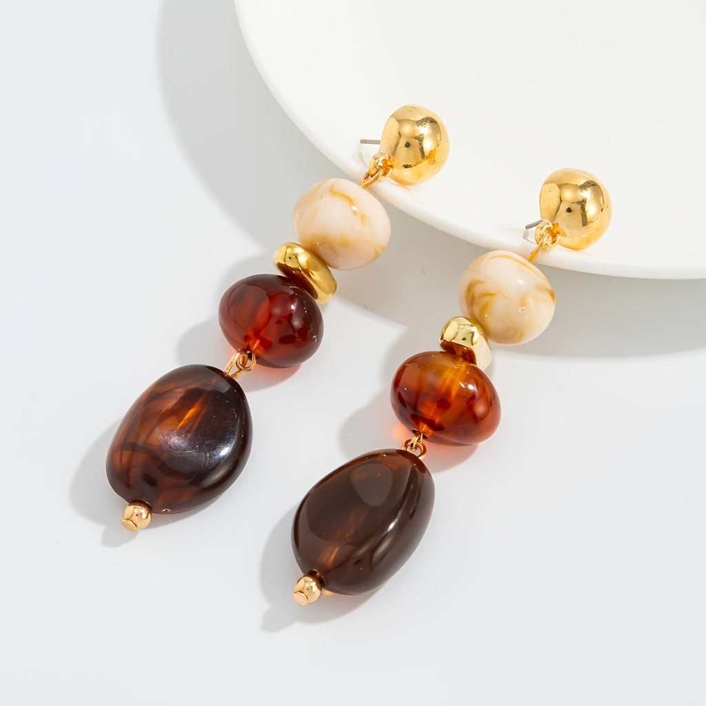 Vintage Amber Drop Earrings