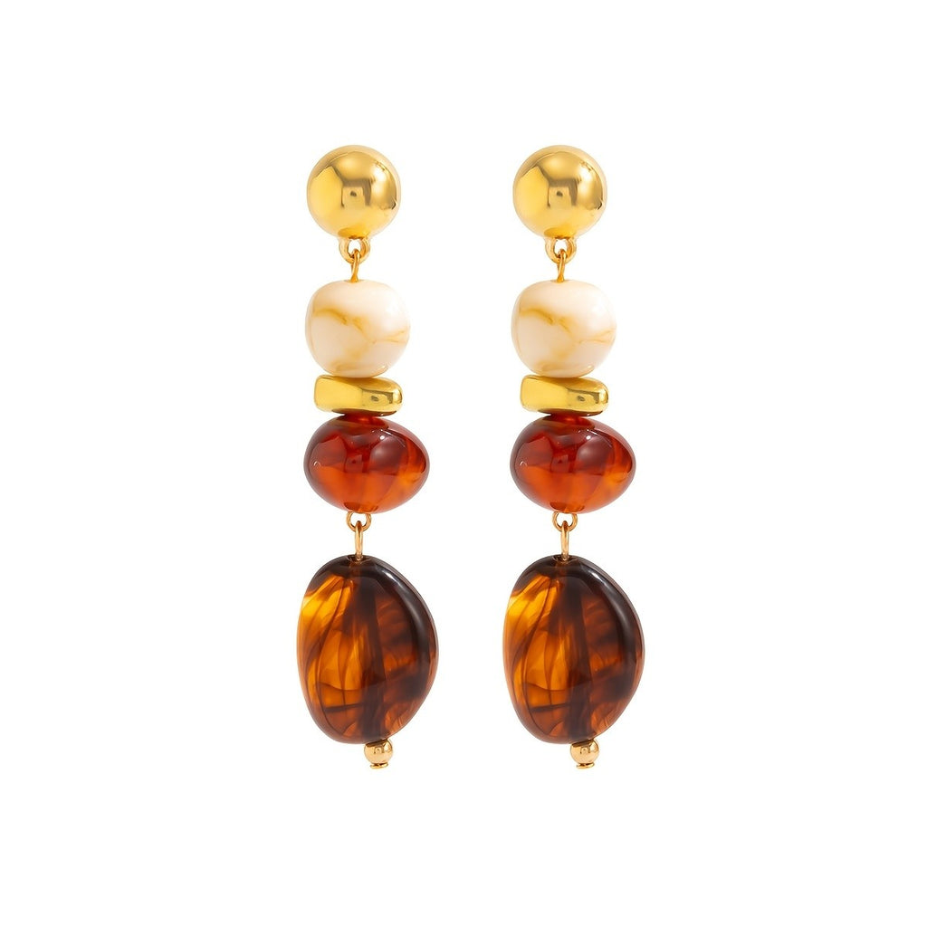 Vintage Amber Drop Earrings