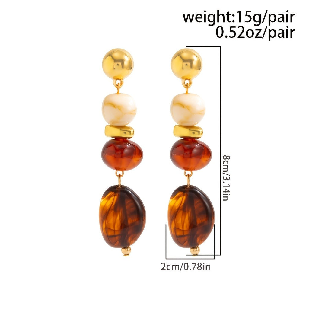 Vintage Amber Drop Earrings