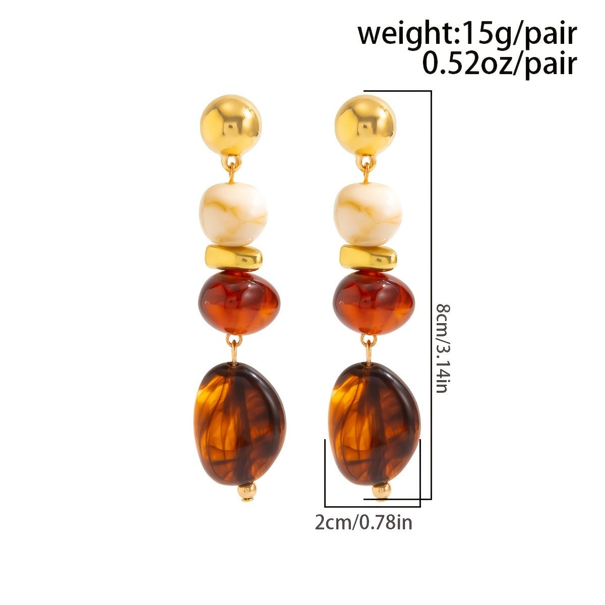 Vintage Amber Drop Earrings