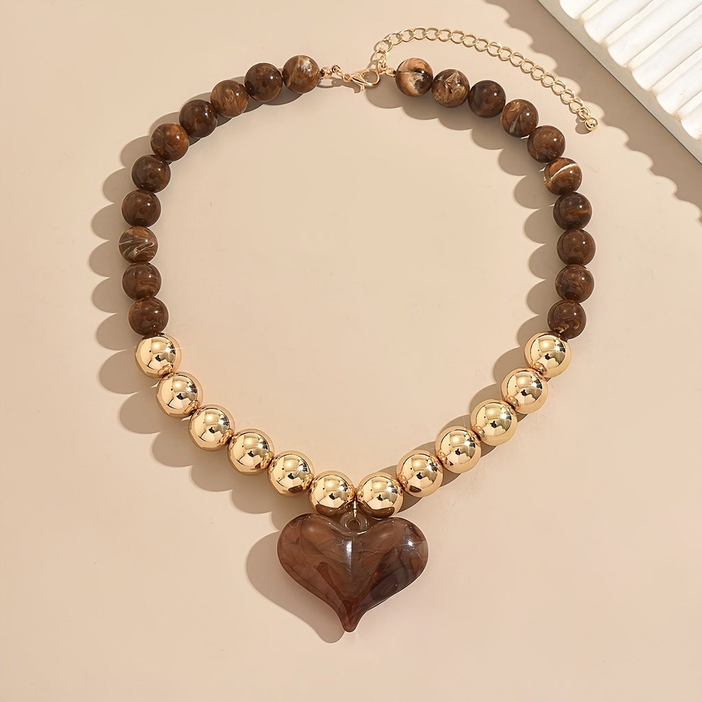 Elegant Heart Bead Necklace