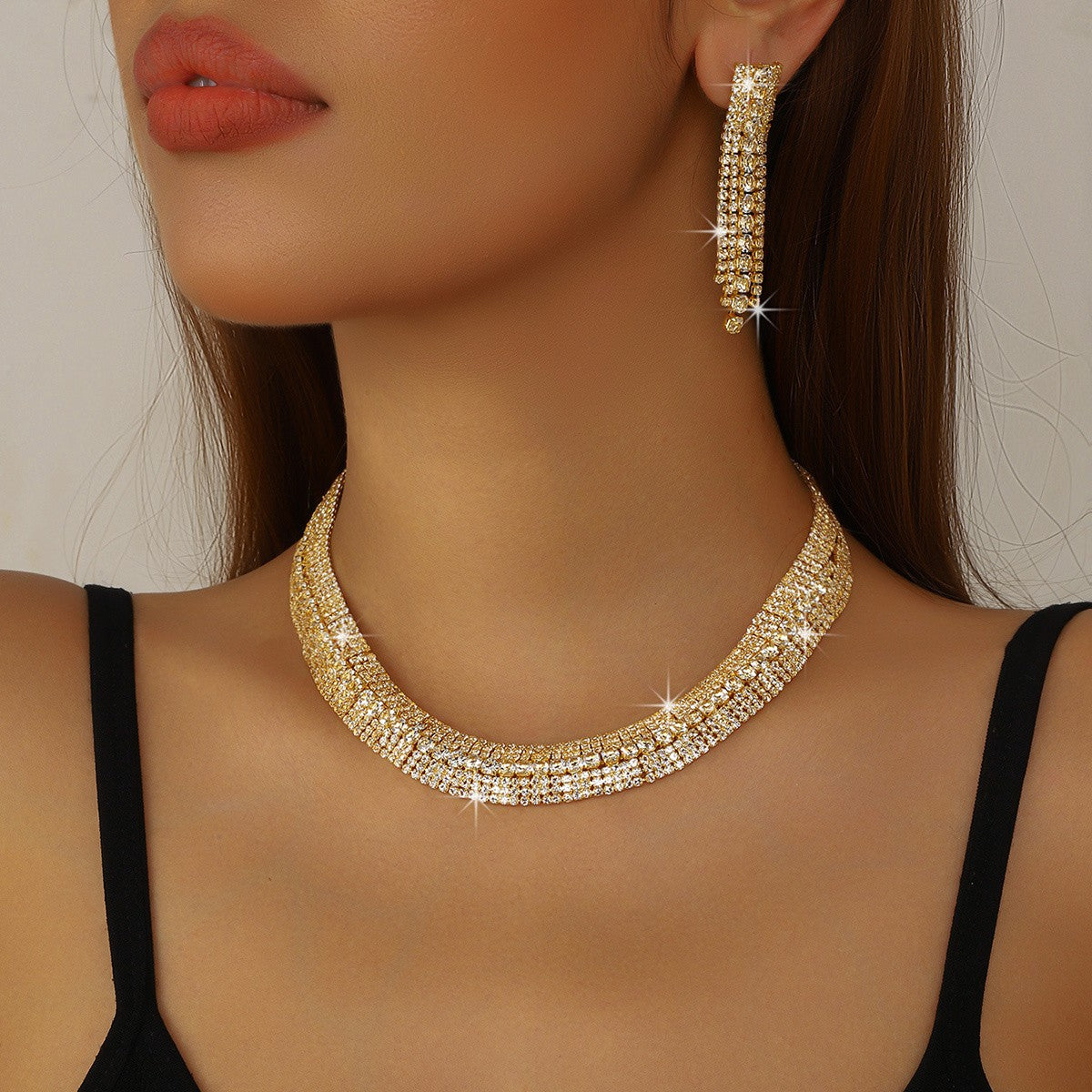 Elegant Multi-Row Choker Necklace