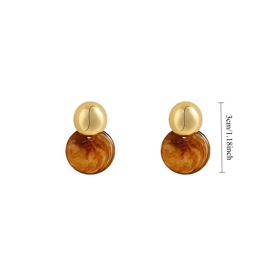 18k Boho Amber Drop Earrings