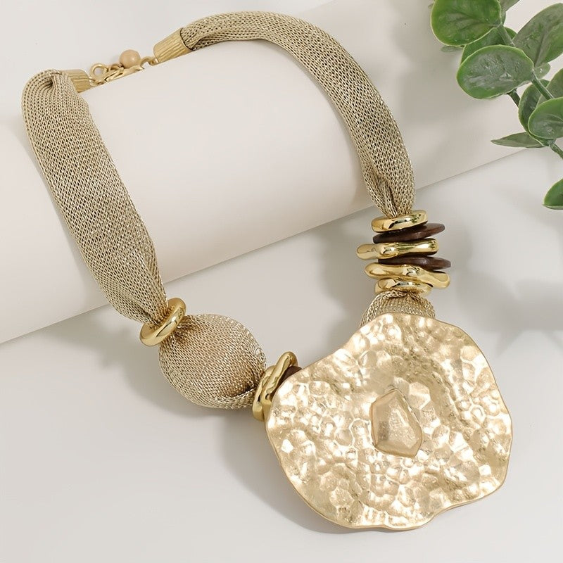 18k Hammered Mesh Necklace