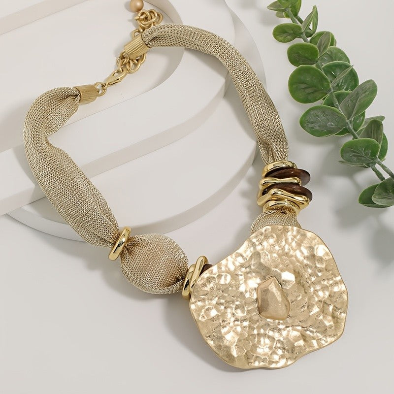 18k Hammered Mesh Necklace