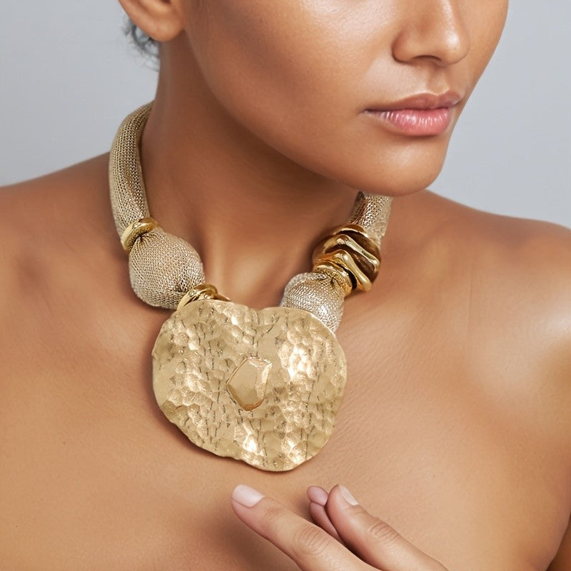 18k Hammered Mesh Necklace