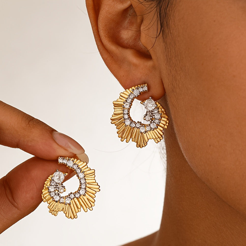 18k Vintage Sunburst Earrings