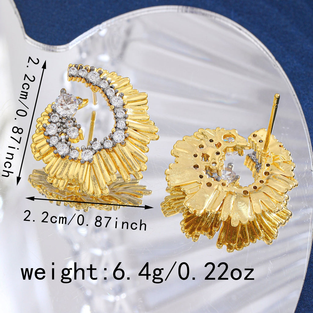 18k Vintage Sunburst Earrings