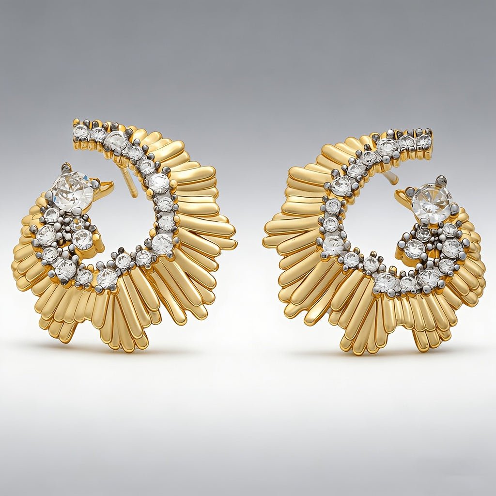 18k Vintage Sunburst Earrings