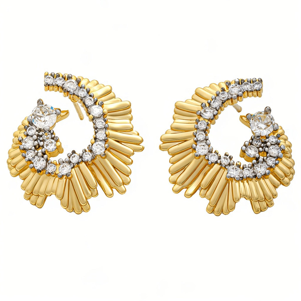 18k Vintage Sunburst Earrings