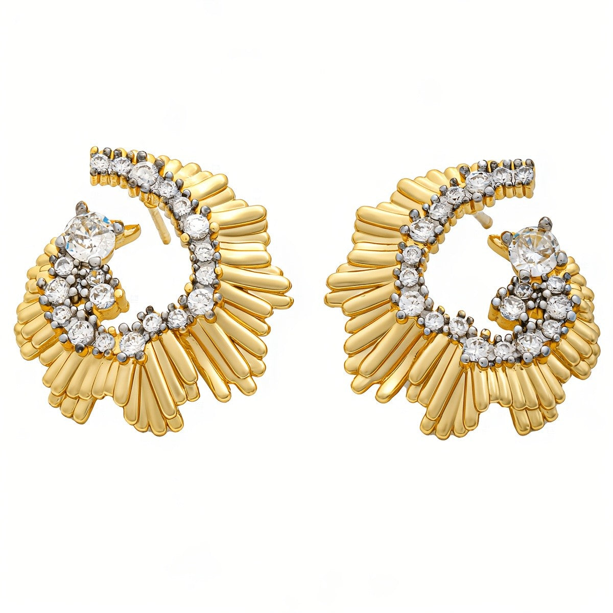 18k Vintage Sunburst Earrings