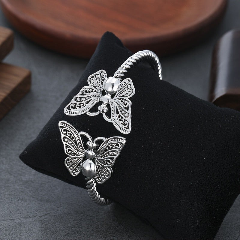 Vintage Butterfly Open Bangle