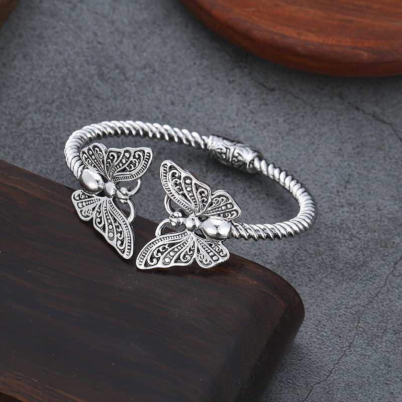 Vintage Butterfly Open Bangle