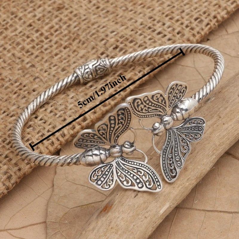 Vintage Butterfly Open Bangle