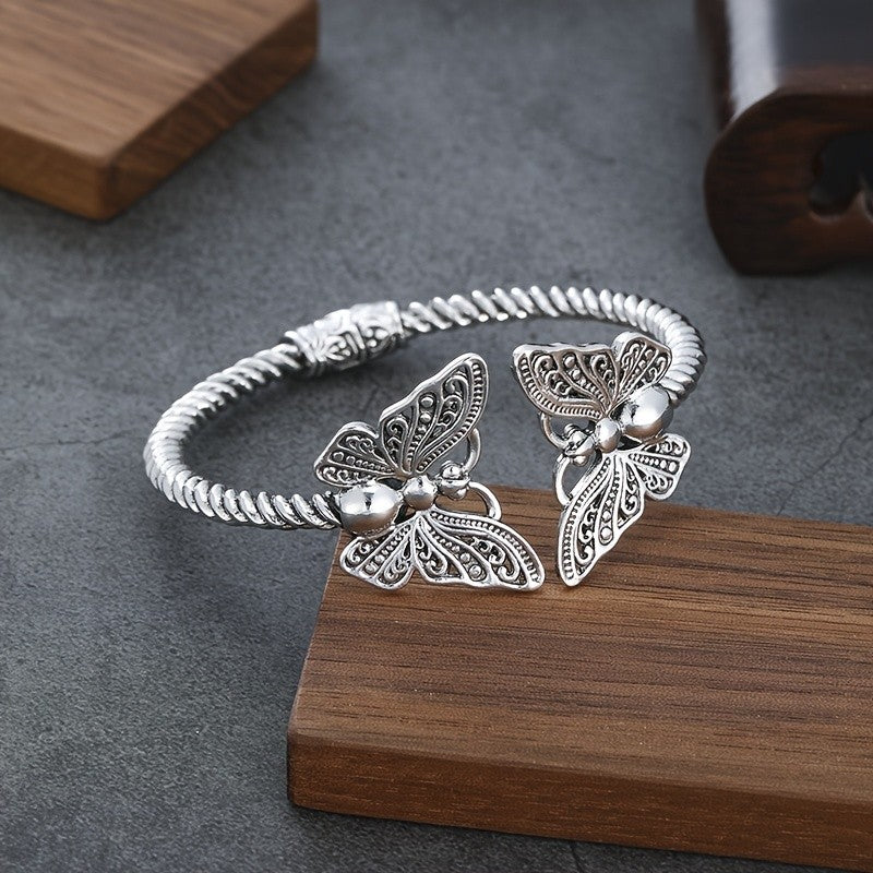 Vintage Butterfly Open Bangle