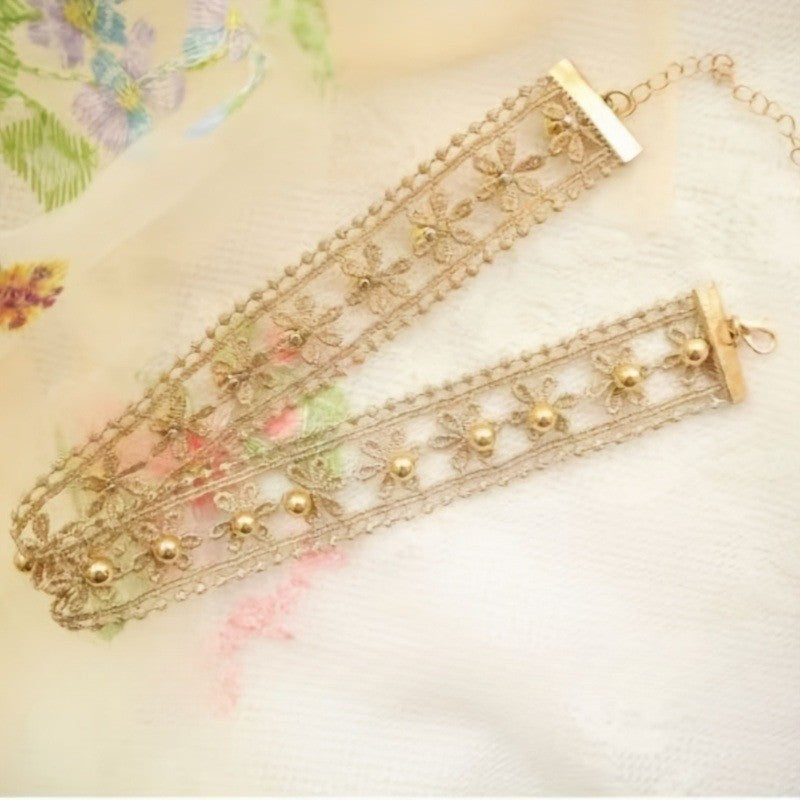 Vintage Pearl Flower Choker Necklace