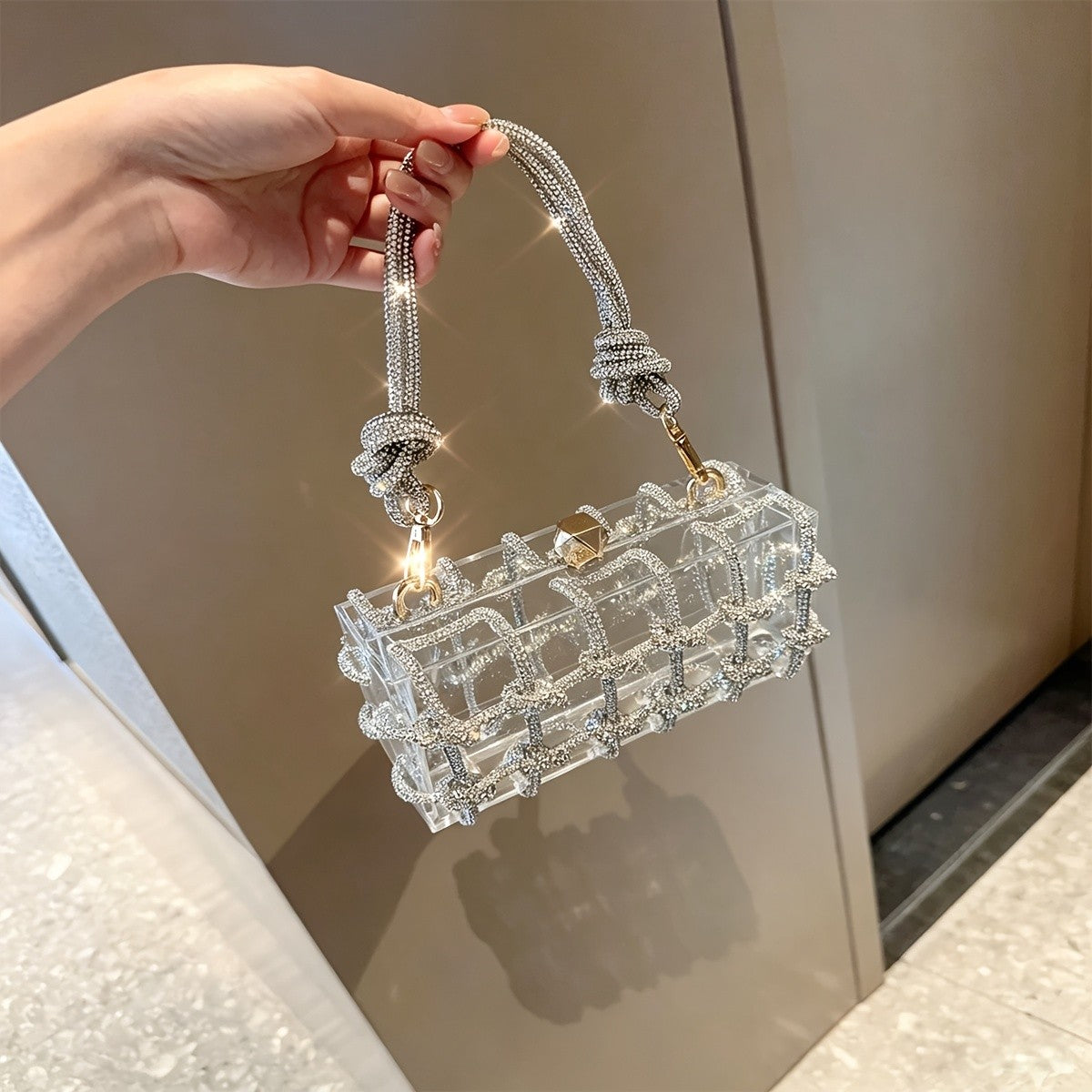 Elegant Acrylic Knot Box Bag