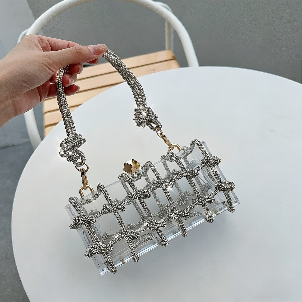 Elegant Acrylic Knot Box Bag