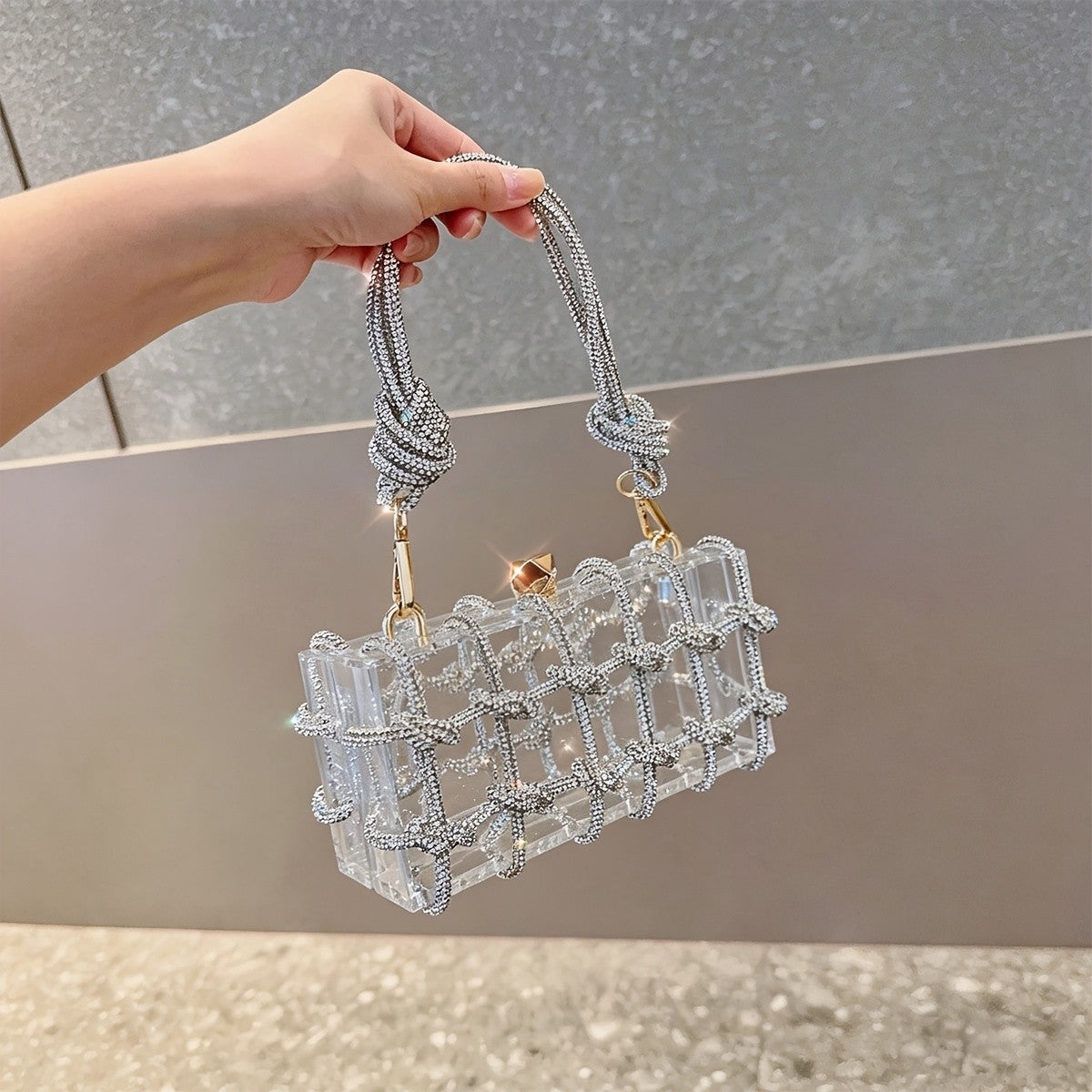 Elegant Acrylic Knot Box Bag