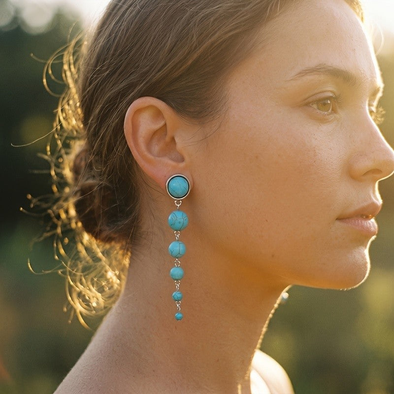 Vintage Turquoise Drop Earrings