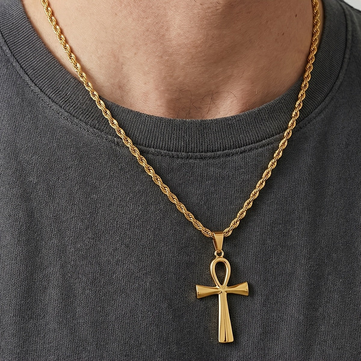 18k Ankh Pendant Necklace