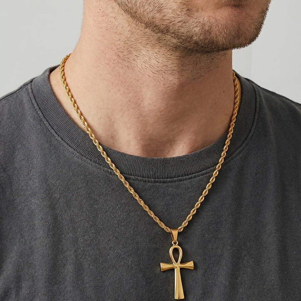 18k Ankh Pendant Necklace