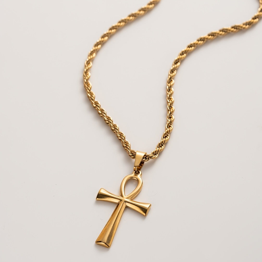 18k Ankh Pendant Necklace