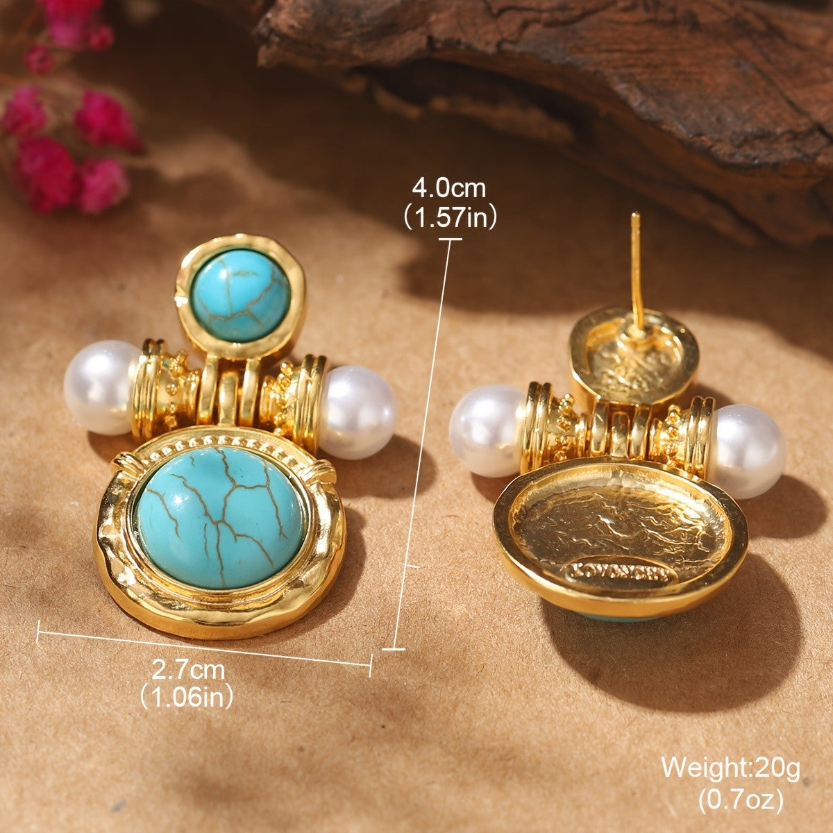 Vintage Turquoise Pearl Earrings