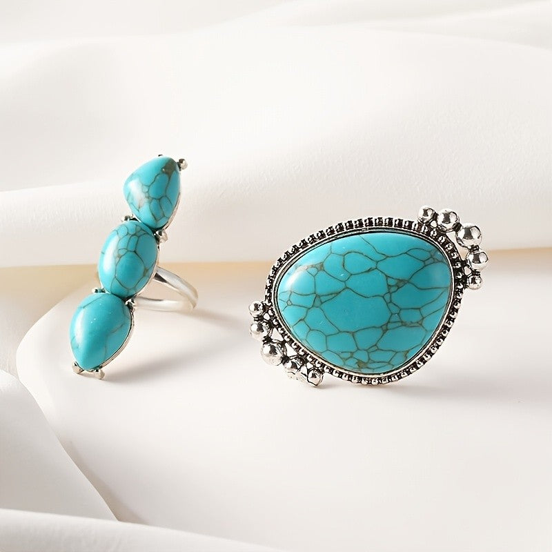Vintage Turquoise Ring Set