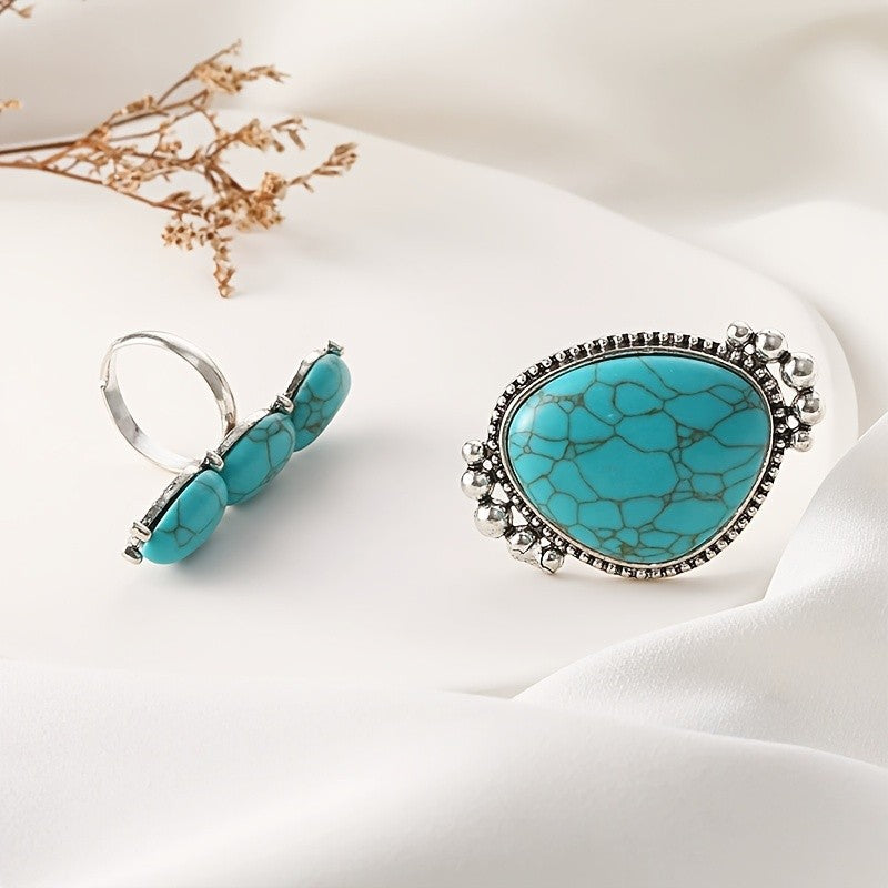 Vintage Turquoise Ring Set