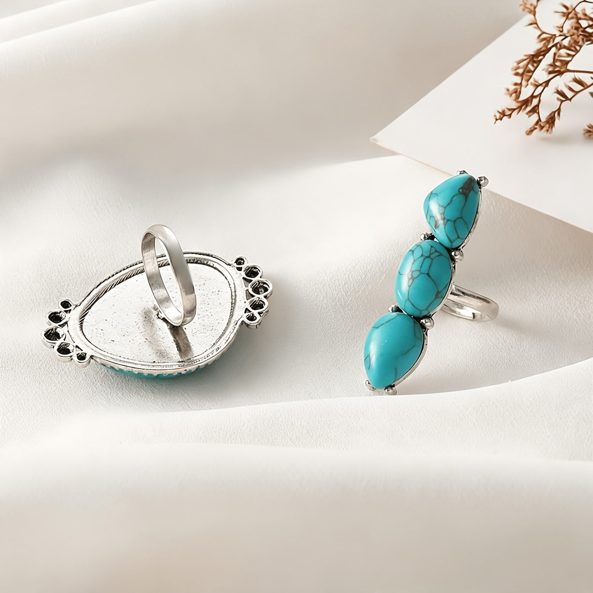 Vintage Turquoise Ring Set