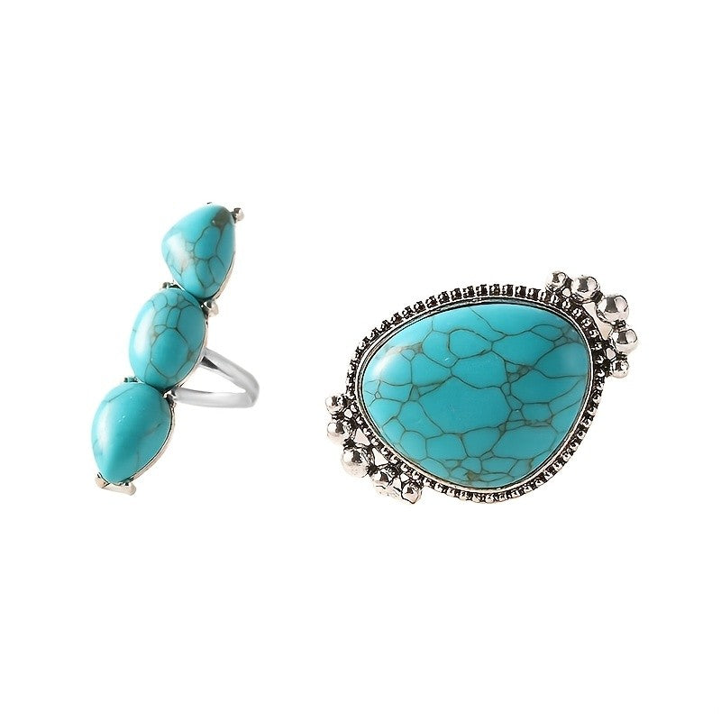 Vintage Turquoise Ring Set
