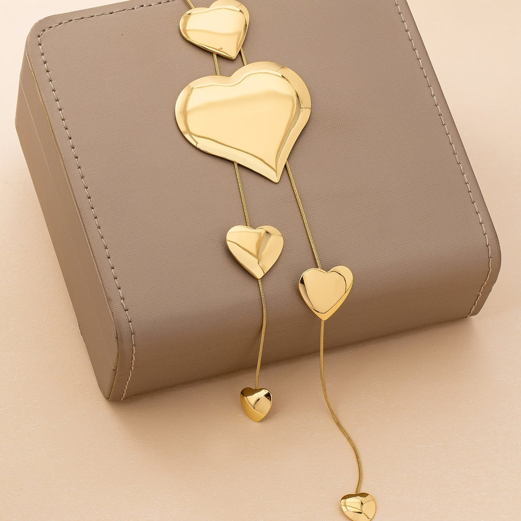 18k Elegant Heart Cascade Necklace