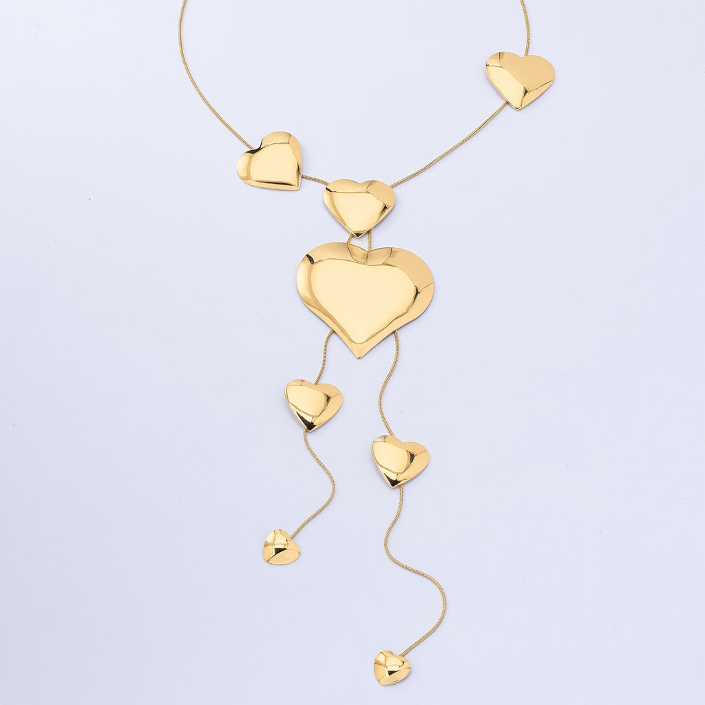 18k Elegant Heart Cascade Necklace
