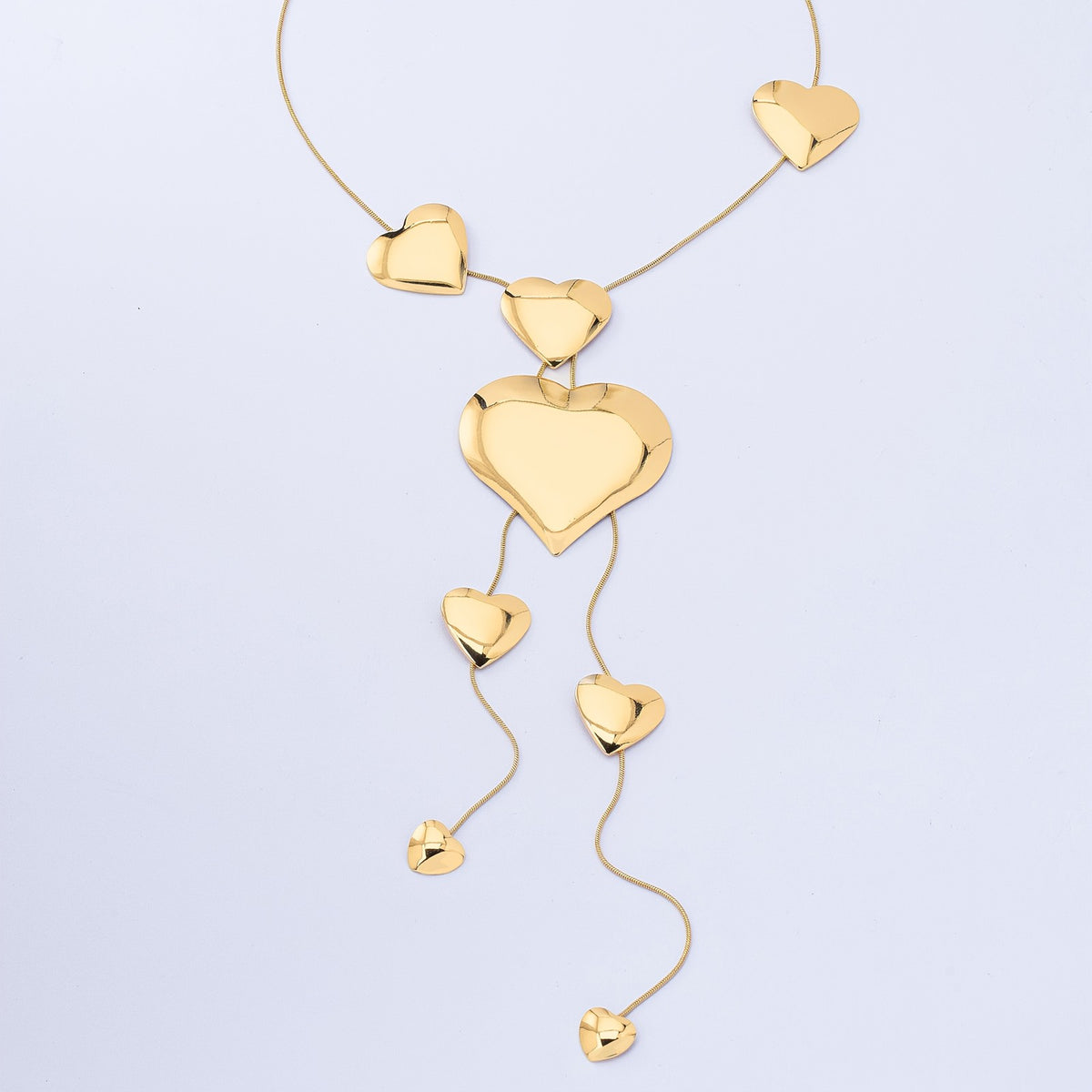 18k Elegant Heart Cascade Necklace