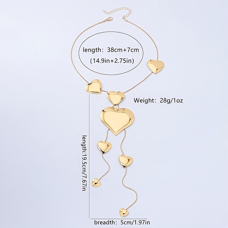 18k Elegant Heart Cascade Necklace