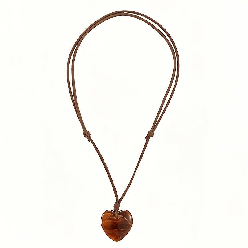 Vintage Amber Heart Necklace