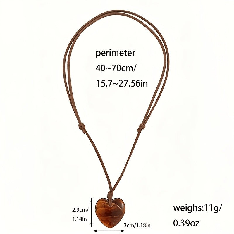 Vintage Amber Heart Necklace