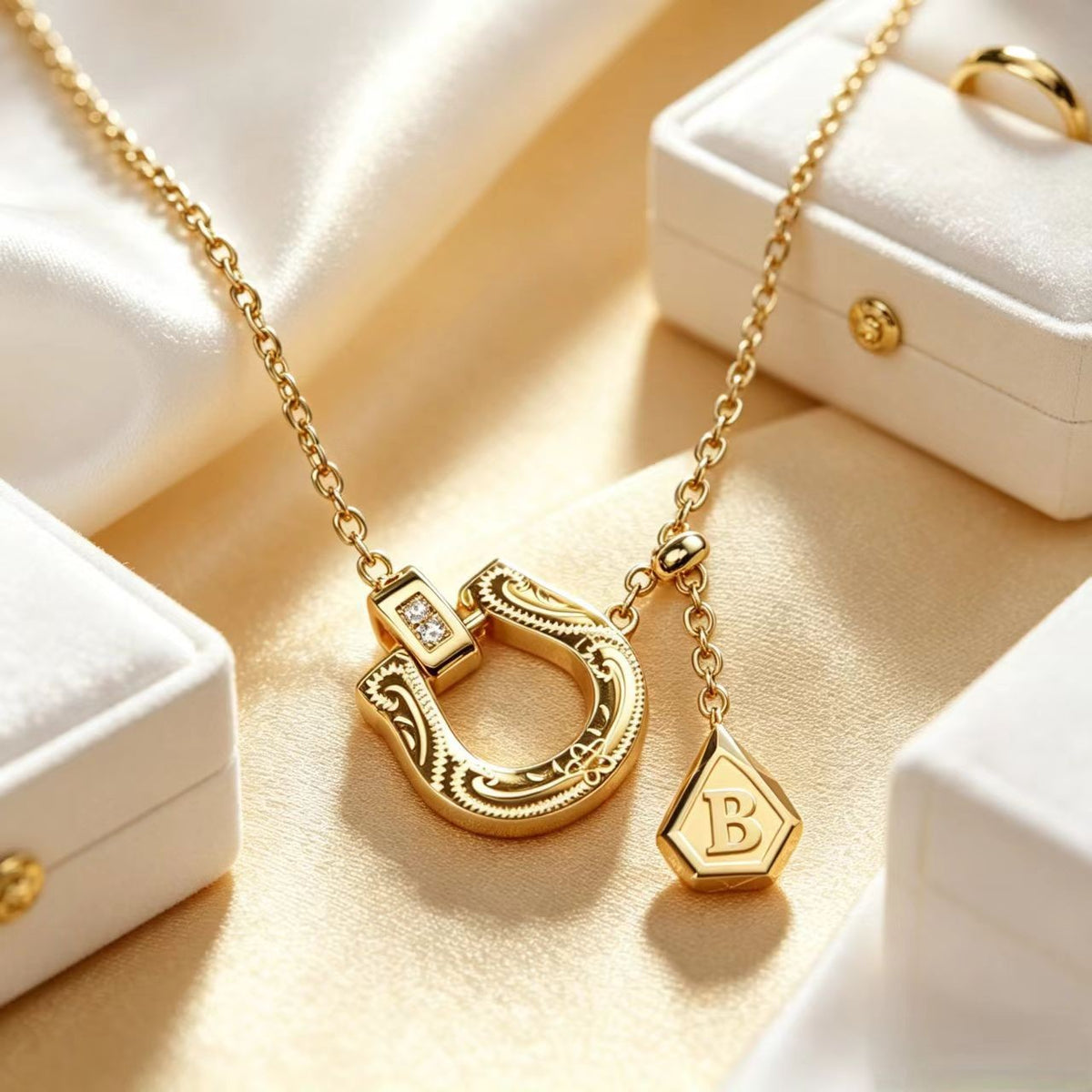 14k Vintage Horseshoe Necklace