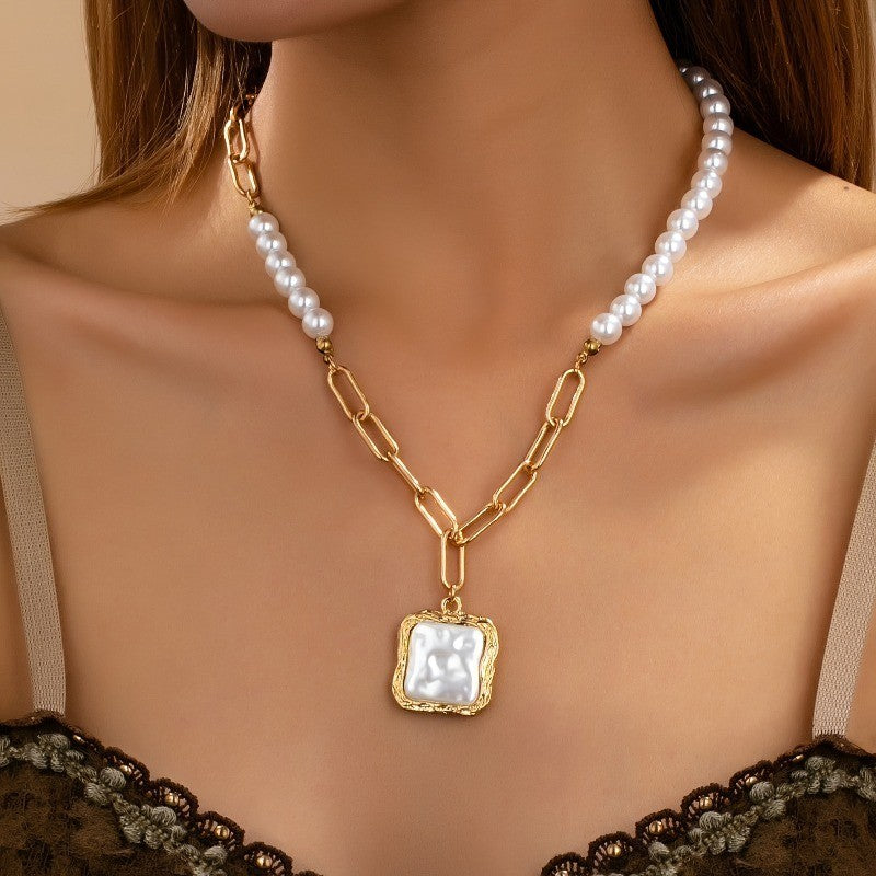 Elegant Pearl Link Necklace
