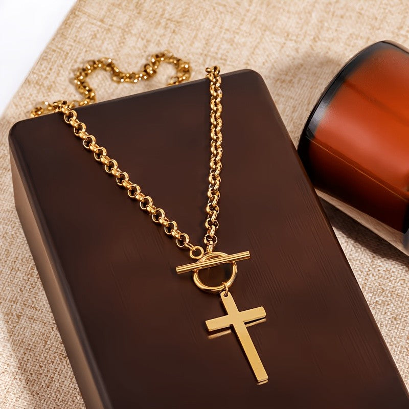 18k Minimal Cross Necklace