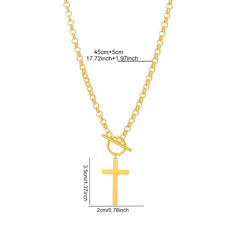 18k Minimal Cross Necklace