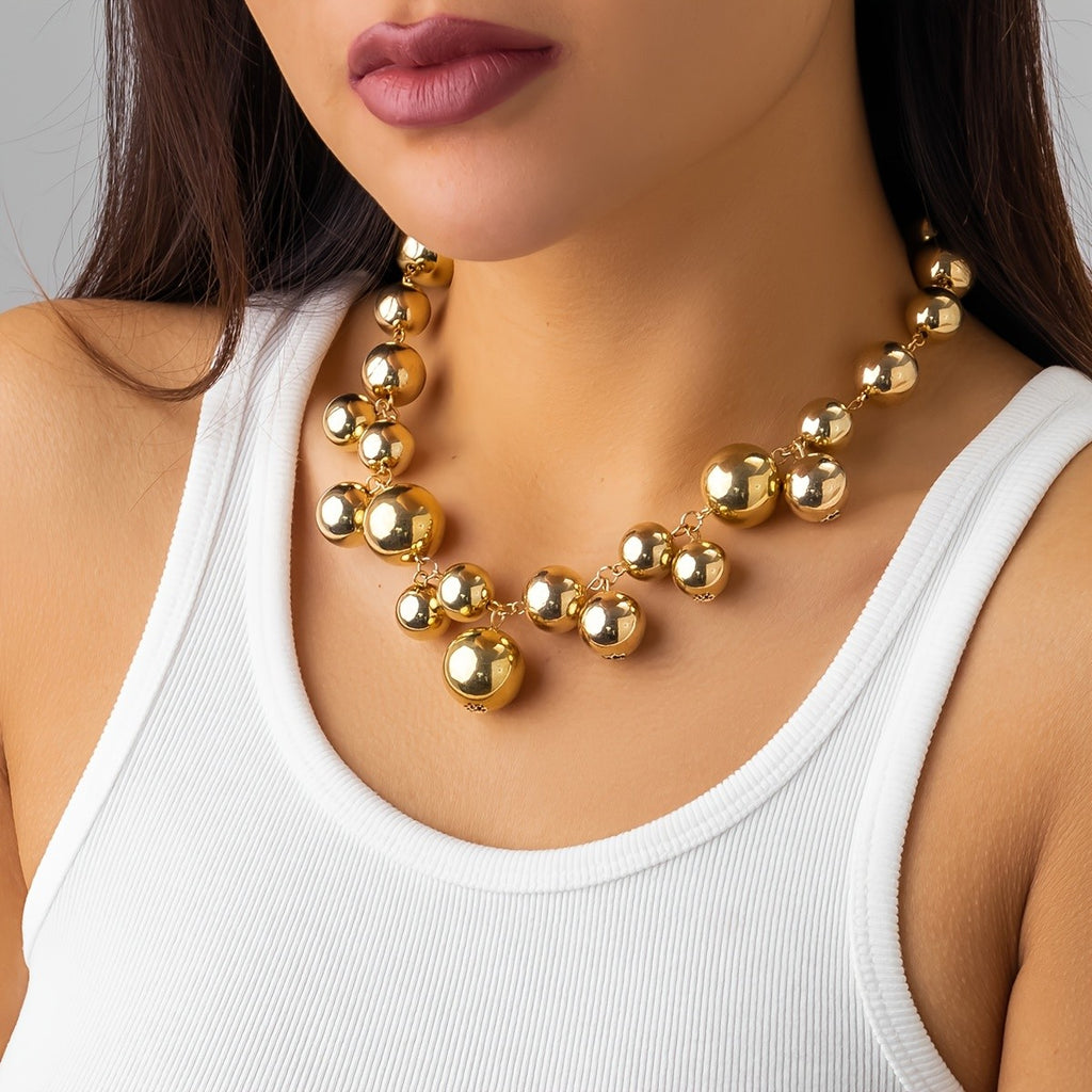 Elegant Gold Bead Necklace