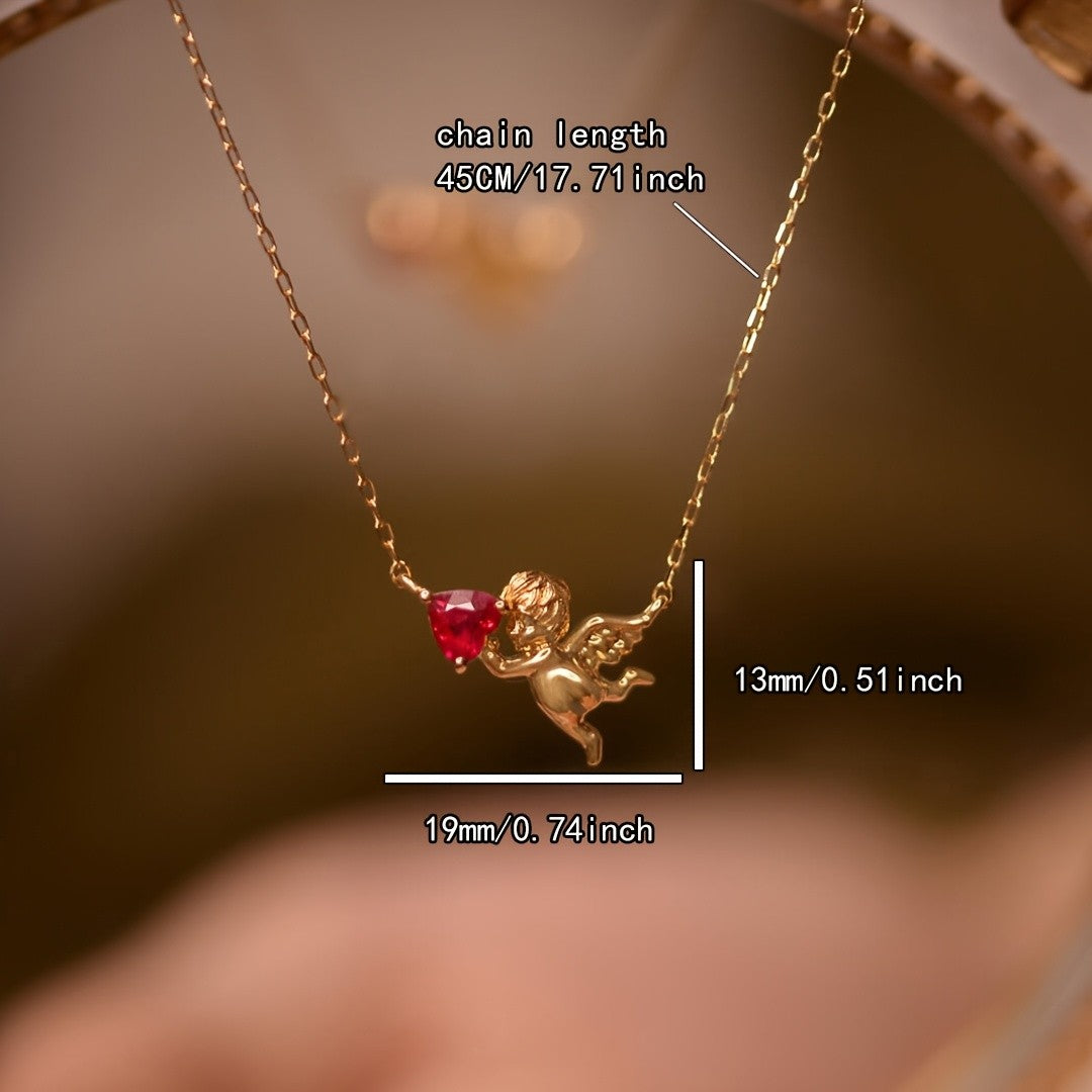 18k Vintage Cupid Heart Necklace