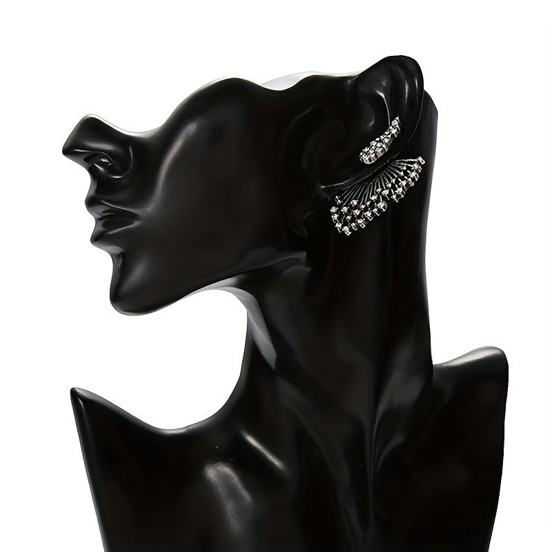 Elegant Zircon Fan Earrings