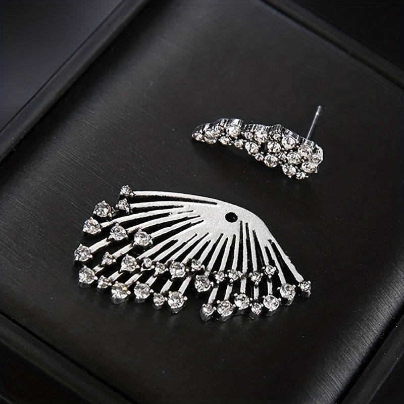 Elegant Zircon Fan Earrings