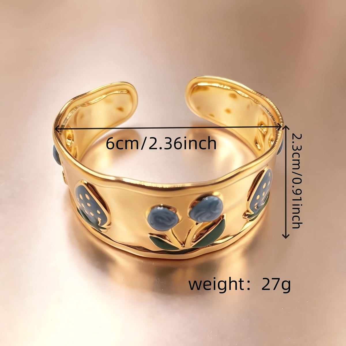 18k Enamel Fruit Cuff Bracelet